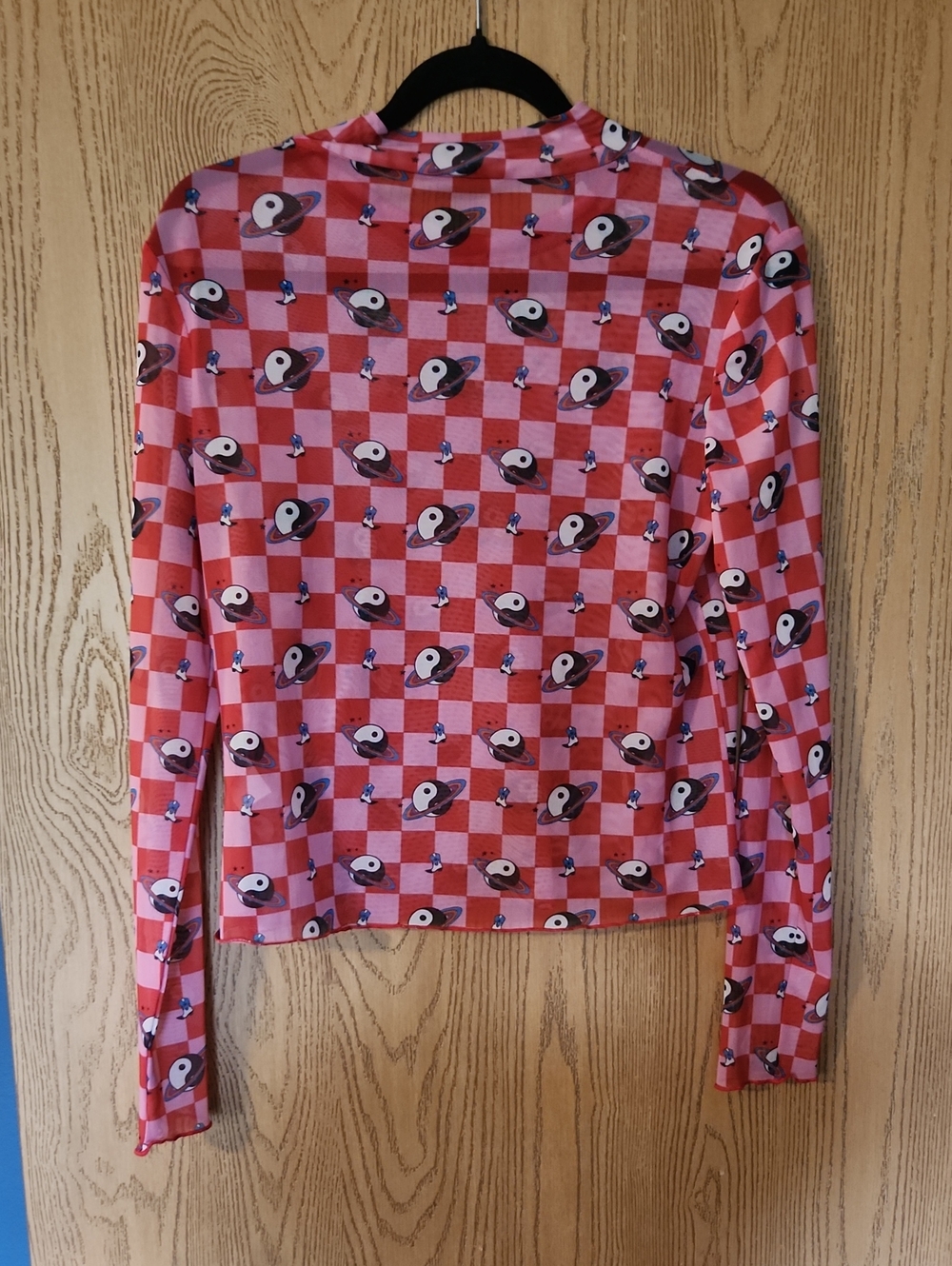 Dressed In Lala Mesh Mock Turtleneck Longsleeve Space Cowboy Shirt Size L - Picture 2 of 3